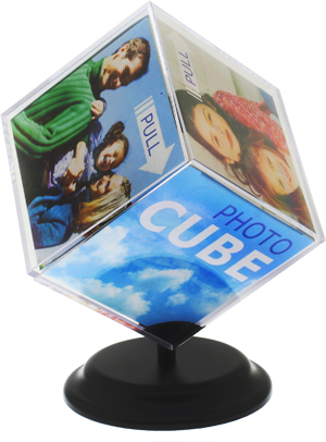 Unbranded Rotating Photo Cube - 6 Sided Picture Frame