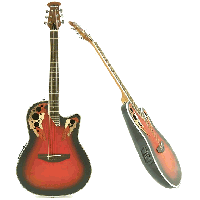 Round Back Acoustic Guitar- Red Burst