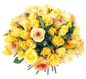 Round bouquet yellow 25 roses