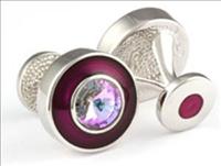 Unbranded Round Purple / Violet Cufflinks by Mousie Bean