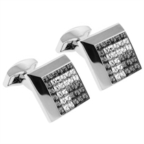Unbranded RT Collection Square Cufflinks - Clear Crystal