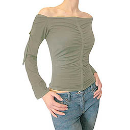 Ruched Front Off The Shoulder Top
