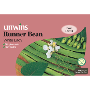 Unbranded Runner Bean White Lady Seeds