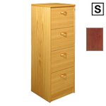(S) Scandinavian Real Wood Veneer 4-Drawer Filing Cabinet-Mahogany