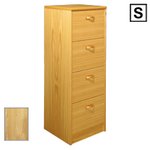 (S) Scandinavian Real Wood Veneer 4-Drawer Filing Cabinet-Oak