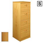 (S) Scandinavian Real Wood Veneer4-Drawer Filing Cabinet-Teak
