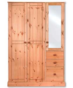 Salisbury 3 Door 3 Drawer Mirrored Wardrobe