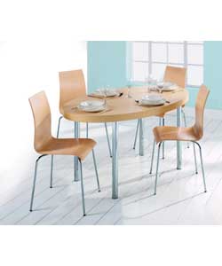 Samba Oval Beech Effect Table and 4 Chairs