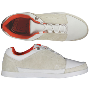 A fashionable trainer style from Evisu. With padded collar for comfort and fit, decorative patterned