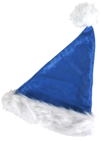 Unbranded Santa Hat - BLUE Plush with Fur Trim