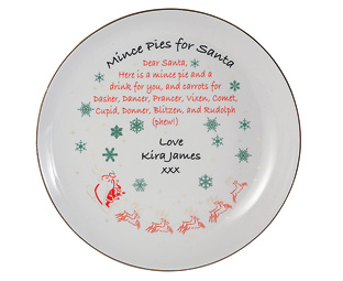Unbranded Santa Mincepie Plate - Personalised only