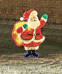 56 x 76cm rope-light Santa with sack silhouette.This lovely silhouette can be displayed