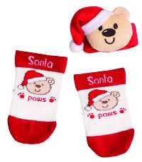 Santa Sock and Rattle - Newborn
