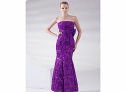 Unbranded Satin Lace Ankle-length Strapless Lavender