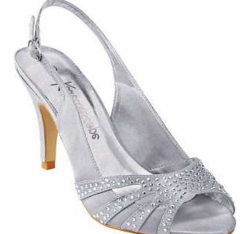 Slingback satin shoes with lovely scattered diamante front detail. Perfect for parties. Sandals Features: Upper: Textile Lining, sock: Other materials Outer sole: Other materials Heel height approx. 9 cm (3 ins)