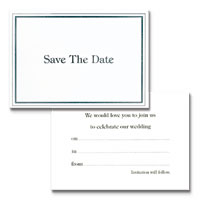save the date cards w/ silver trim