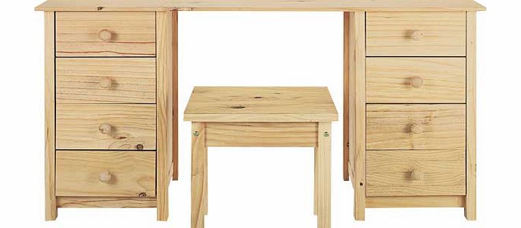 Unbranded Scandinavia 8 Drawer Dressing Table and Stool -
