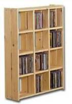 CD storage unit in solid pine, can be stained, painted or left natural. Slated construction. Free