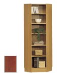 Scandinavian Real Wood Veneer Corner Bookcase-Mahogany
