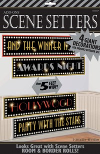 Jazz up your walls for a Hollywood party with these award ceremony signs. Put them around your walls