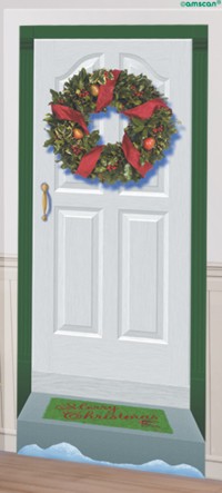 Depicts a welcoming front door complete with Christmas wreath, just the kind of thing you want to se