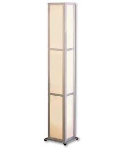 Silver finish metal frame with synthetic PP panels.Height 112cm.Diameter 14cm.In-line