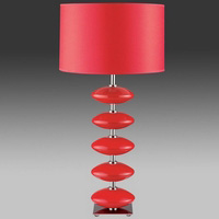 Unbranded SE8580 39RE - Red Ceramic Table Lamp Pair