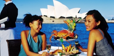 seafood sea food buffet lunch meal deck luncheon cruise sydney harbour captain cook cruises night da