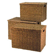Unbranded Seagrass lidded baskets set of 3
