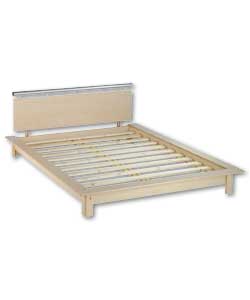 Maple effect bed with beech and silver effect head