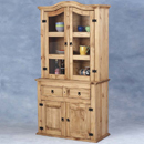 The Seconique Mexican glass display cabinet is made from solid pine and features 3 shelves that sit