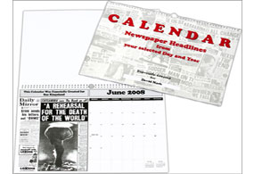 Relive the news from a special year with this large A3 calendar  featuring newspaper headlines for t