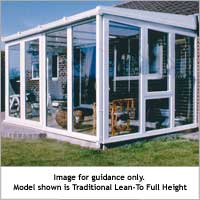 Self-Build Traditional Lean-To Dwarf Wall Conservatory SBL2-D White