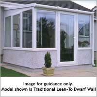 Self-Build Traditional Lean-To Full Height Conservatory SBL1-F White