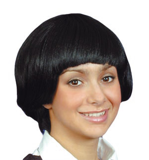 A short cut bob style wig, slightly layered for texture. Also available in blonde and auburn.
