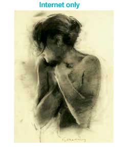 Charcoal in sepia of nude female.Artist Info:Beginning as a cartoonist for The Spectator, Charlie ha