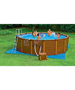 Includes 240 volt filter unit, ladder, ground cloth, deluxe pool cover, deluxe maintenance kit and i