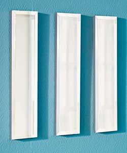 Can be hung vertically or horizontally.Hanging fittings supplied.Size of each mirror (H)75 (W)15, (D