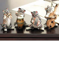 Set of 4 Cat Musicians