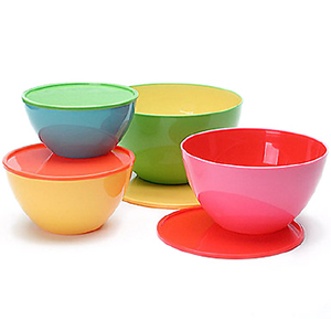 Unbranded Set of 4 Mixing Bowls with Lids