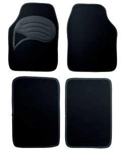 Unbranded Set of 4 Velour Car Mats with Non-Slip Backing