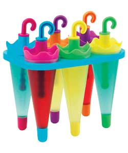 Unbranded Set of 6 Umbrella Ice Lolly Moulds
