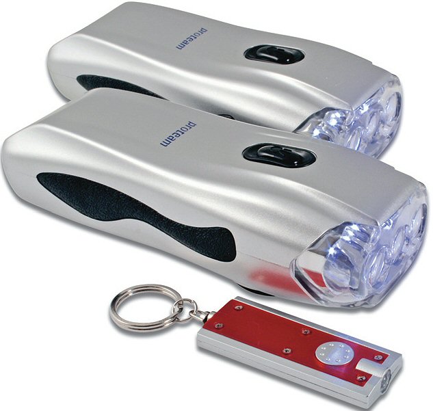 This set of two LED dynamo torches mean whether at home or in the car you need never be without a wo