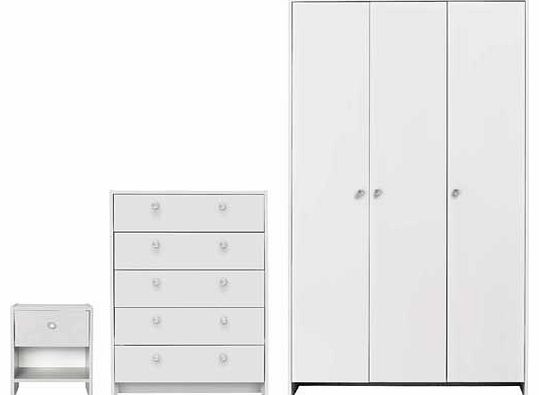 The Seville furniture range is a versatile collection to blend with many bedroom styles. Finished in white. this package consists of a bedside chest. five drawer chest and a three door wardrobe. Understated and classic. this offers ample space for yo