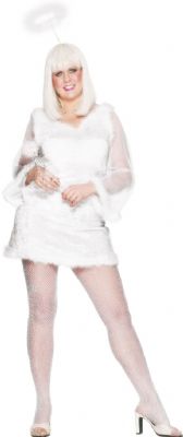 This Sexy Angel Costume comes with fur trim and Halo Will Fit Dress Size 14-16 Bust 40-44