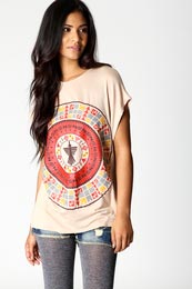 Unbranded Shada Circular Aztec Print T-Shirt