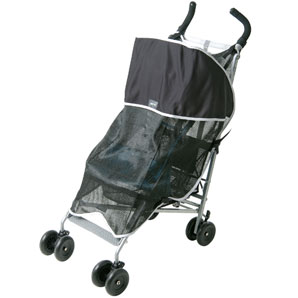 A universal cover for single prams, strollers, buggies or joggers, the Shade-A-Babe provides up to 9