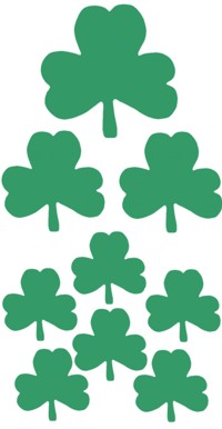 Shamrock Cut Outs Assorted Sizes (Pk9)