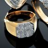 9ct gold ring with pav diamond lucky shamrock design.