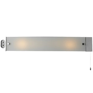 A long bar wall light with frosted glass and chrom